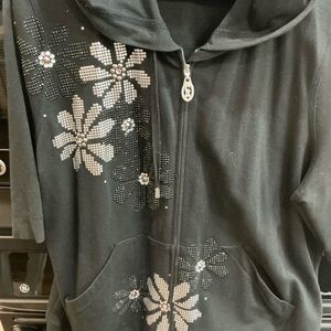 Christine Alexander Black Zip-Up Hoodie